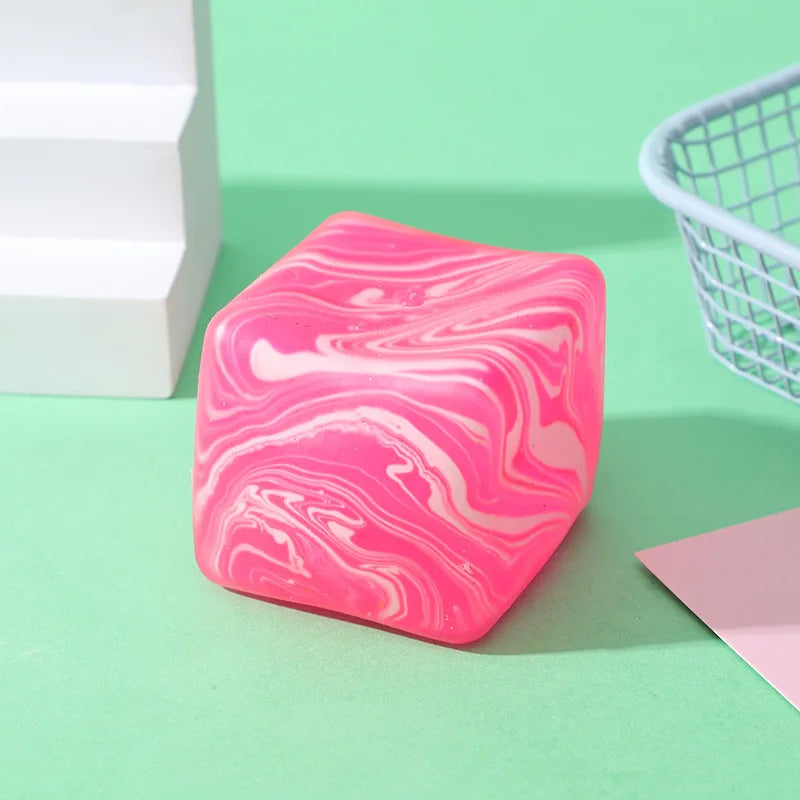 Stress Cube Swirl Sensory Fidget Toys for Anxiety Stress Relief, Slow Rising Squeeze Toys Ice Cube Stress Balls for Adults Kids