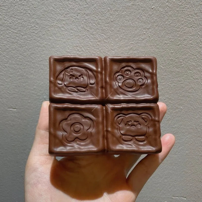 Squishy Strawberry Chocolate Milk Cube Cake Bread Squeeze Toy Soft Stress Relief Slow Rising Sensory Fidget Toys for Kids Adults