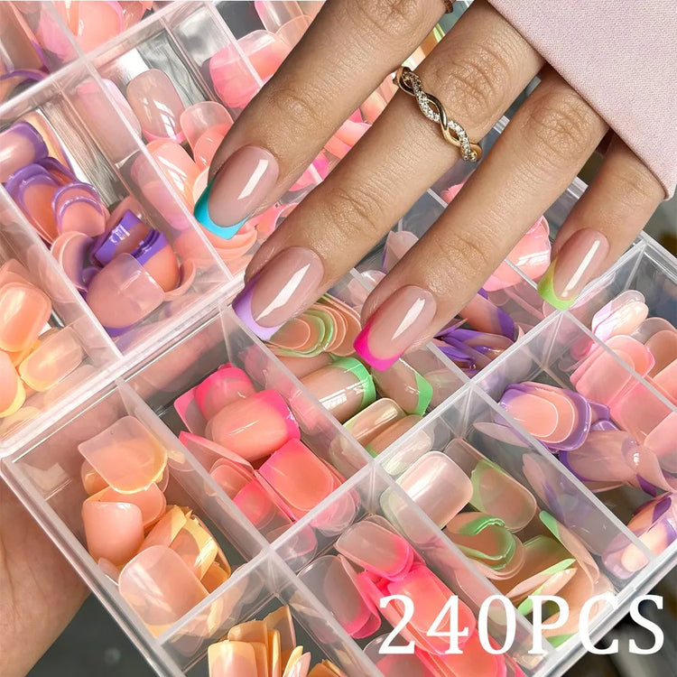 Pastel French press-on nails — Girly Pop nails and beauty