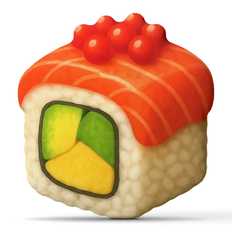 Salmon Roe Sushi Throw Pillow