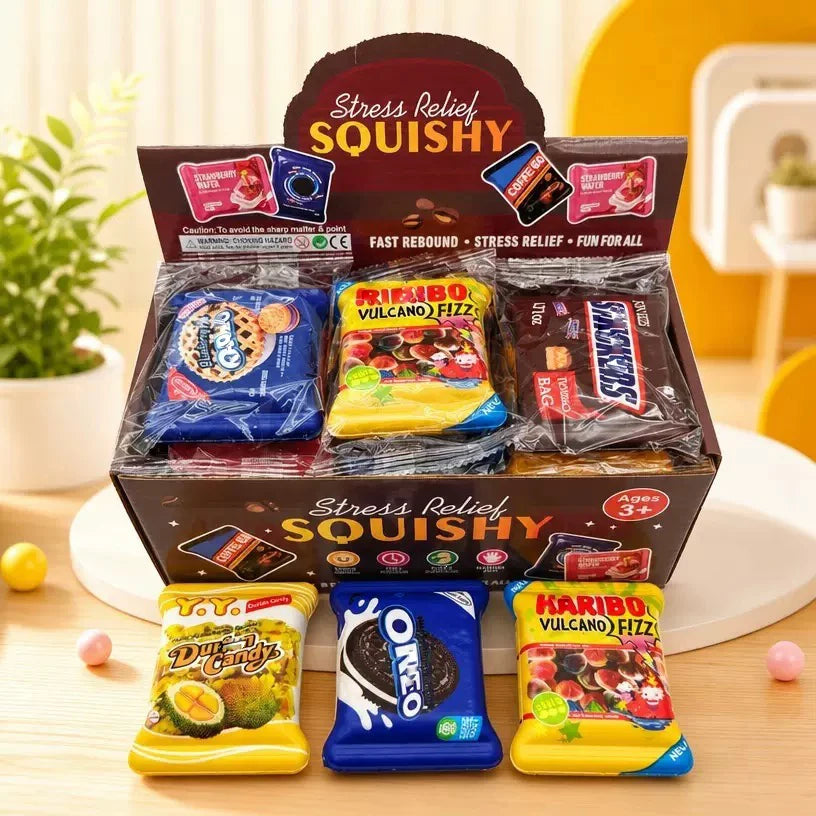 Mini Squishy Toy Realistic Food Stress Reliever Slow Rising Soft Silicone Fidget for Adults Funny Christmas Gift ﻿