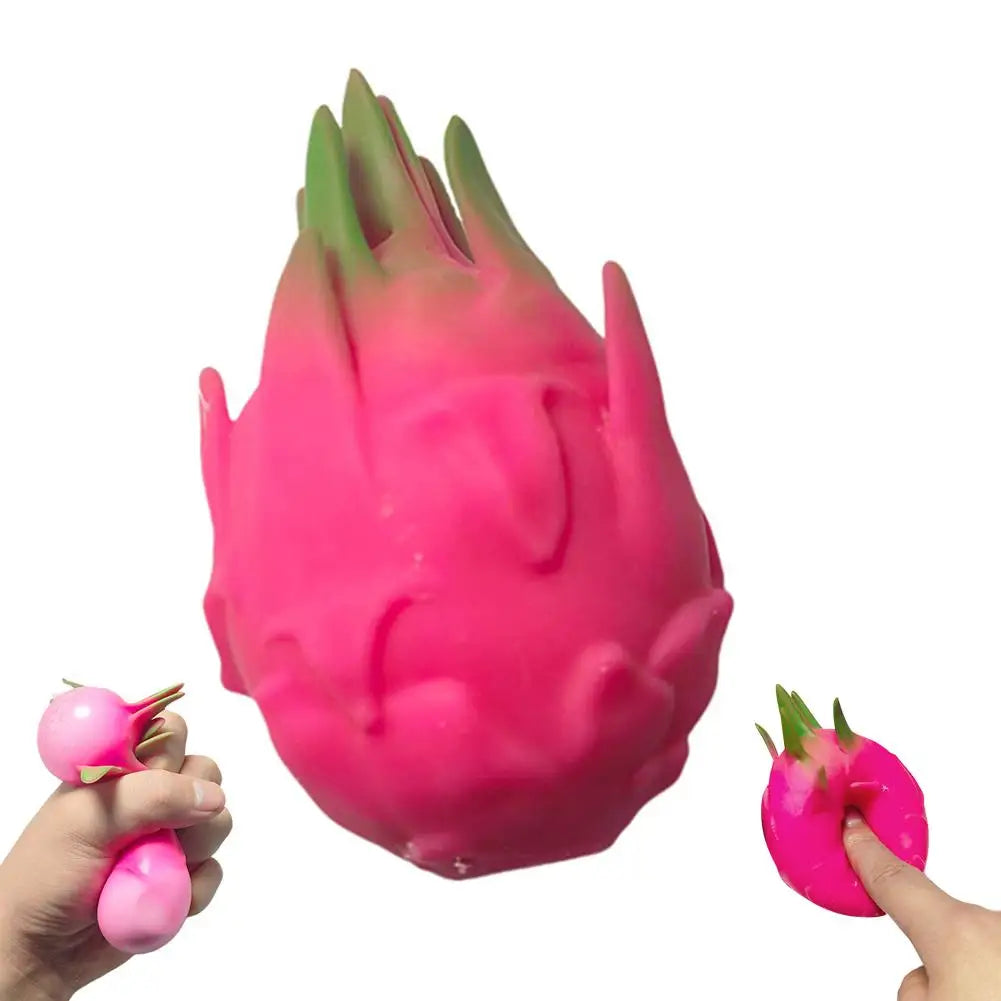 Dragon Fruit Squish Ball Gift Squishy Squeeze Stress Reliever Fidget Sensory Toy Simulation Fruit Food, Squeeze Balls For Kids