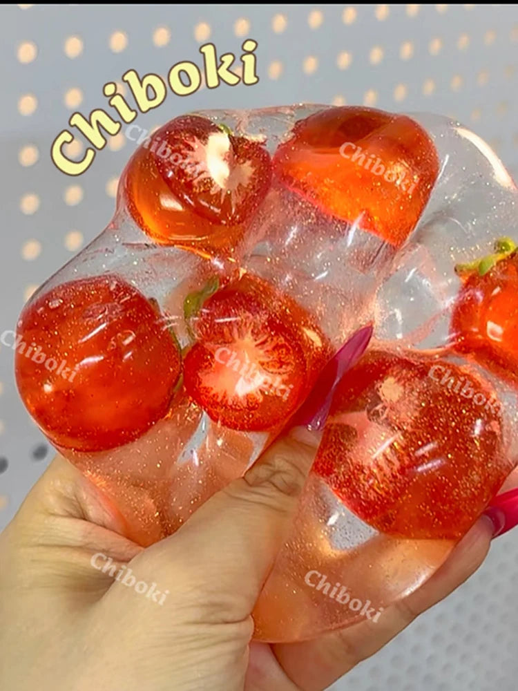 Original Chiboko Fruit Series Micro-Plastic Non-Rebound Vaseline Squishy Toys Anti-Anxiety Stress Relief Squeeze Fidget Toys