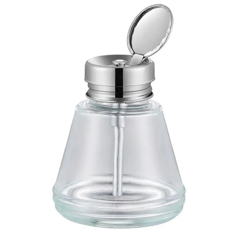 Nail Storage Refillable Glass Bottles Empty Liquid Press Pump Dispenser Nail Art Polish Remover Cleaner Makeup Manicure Tools