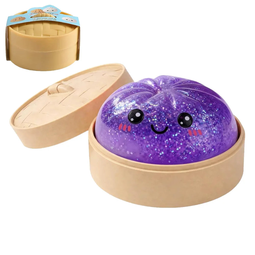 Giant Dumpling Squishy Bun – Glitter Squeeze Toy
