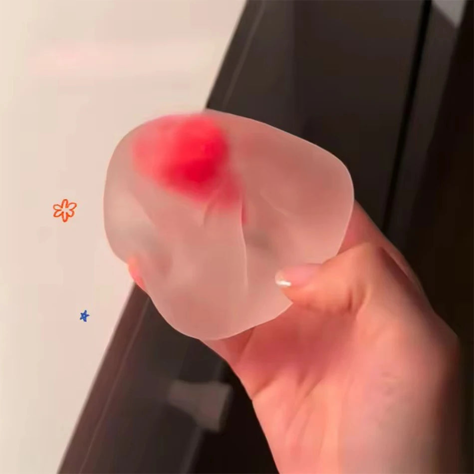 2026 Blue strawberry Maltose Squishy Toys Anti Stress Fidgets Soft Simulated Transparent Maltose Slow-rebound Decompression Toy
