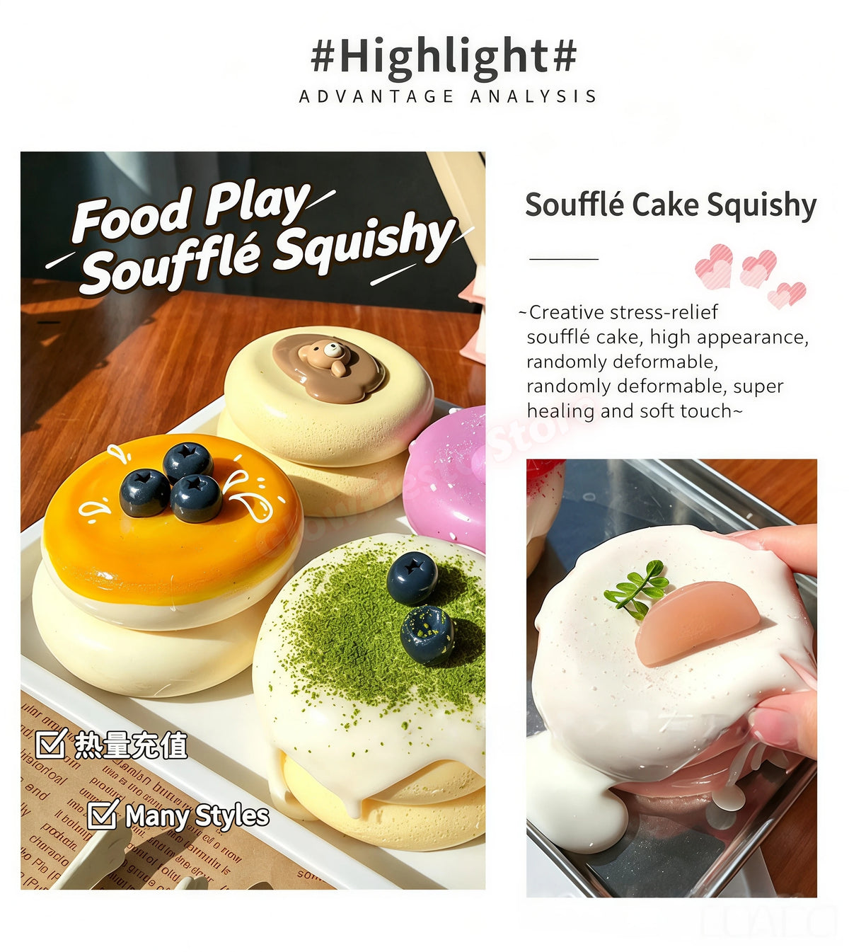 Soufflé Food-grade Silicone Taba Squishy Handmade Creamy Soft Squeeze toy Office Class Stress Relief Christmas Easter Gift Favor