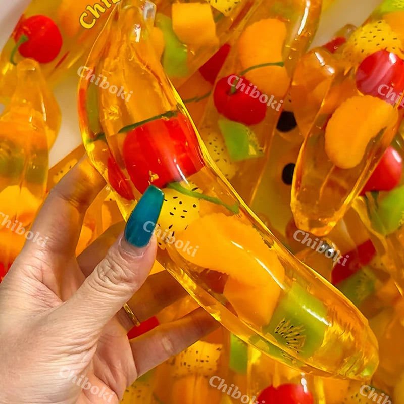 Original Chiboko Fruit Series Micro-Plastic Non-Rebound Vaseline Squishy Toys Anti-Anxiety Stress Relief Squeeze Fidget Toys