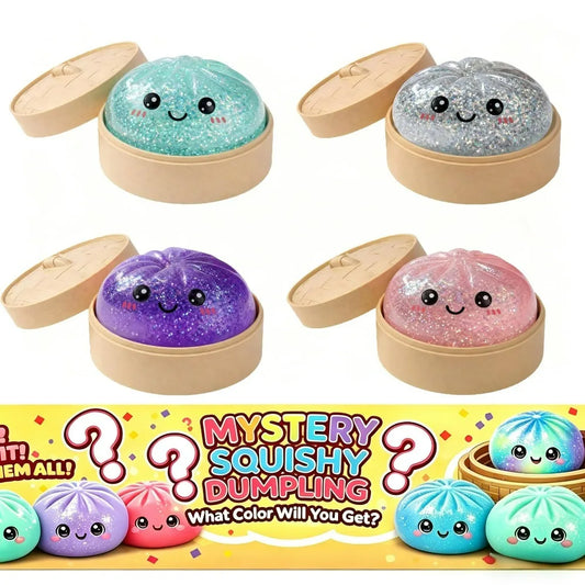 Soft Giant Dumpling Squishy Bun Toy: Transparent Glitter Squeeze Toy, ASMR Stress Relief Ball Slow Rebound, Sensory Fidget Toys