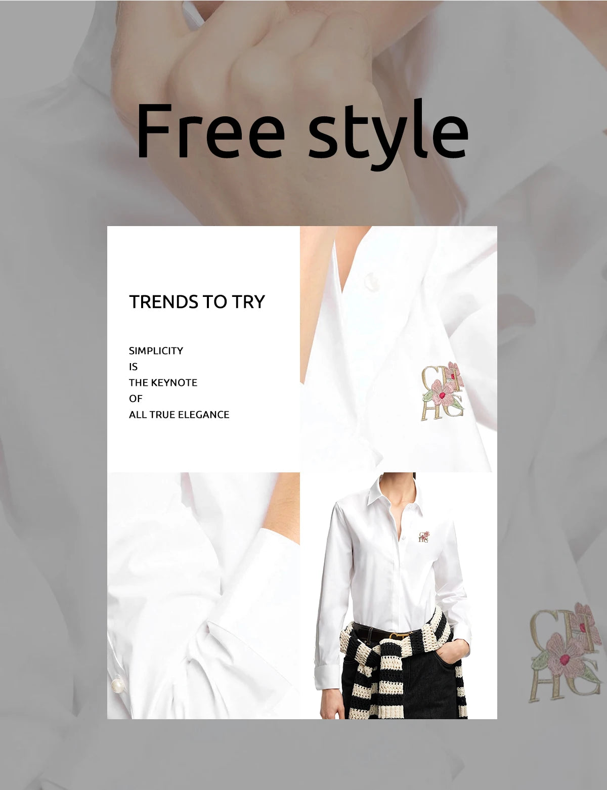 Women Blouse Casual Long Sleeve Shirts Embroidered Flowers Elegant Lapel Loose Shirt Single Breasted Solid Office Female Shirts
