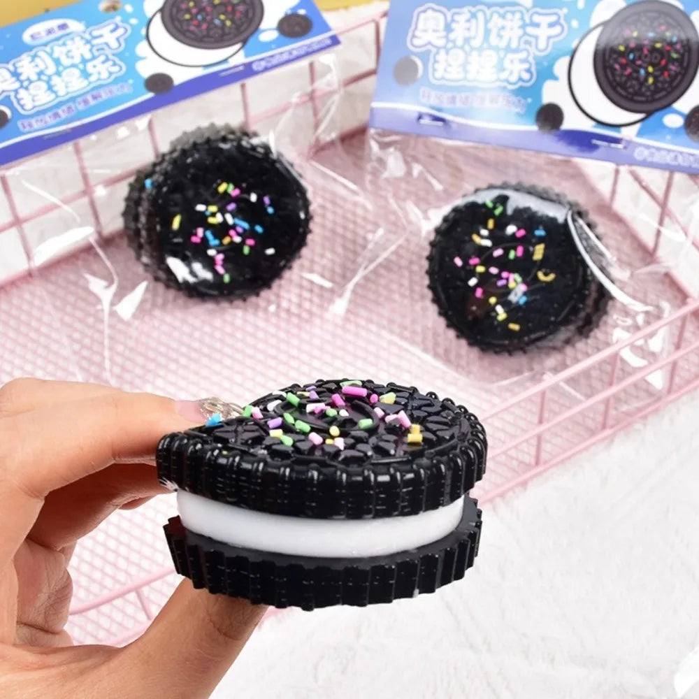 Simulation Stress Relief Squishy Toy. Creative Cookie Cake Super Soft Squeeze Toy. Sandwich Biscuit Antistress Gadget.