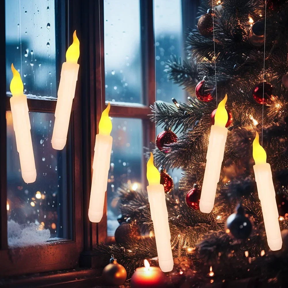 Magical Floating Candles with Wand Remote Control Flameless Hanging Candles for Halloween Wedding Christmas Birthday Party Decor