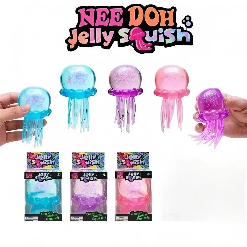 Squishies Nee Doh Jellyfish  Squish Toy Fidget Toy, Water Sensory Soft Jelly Squeeze Stress Relief Fidget Toy Squeeze Blind Box