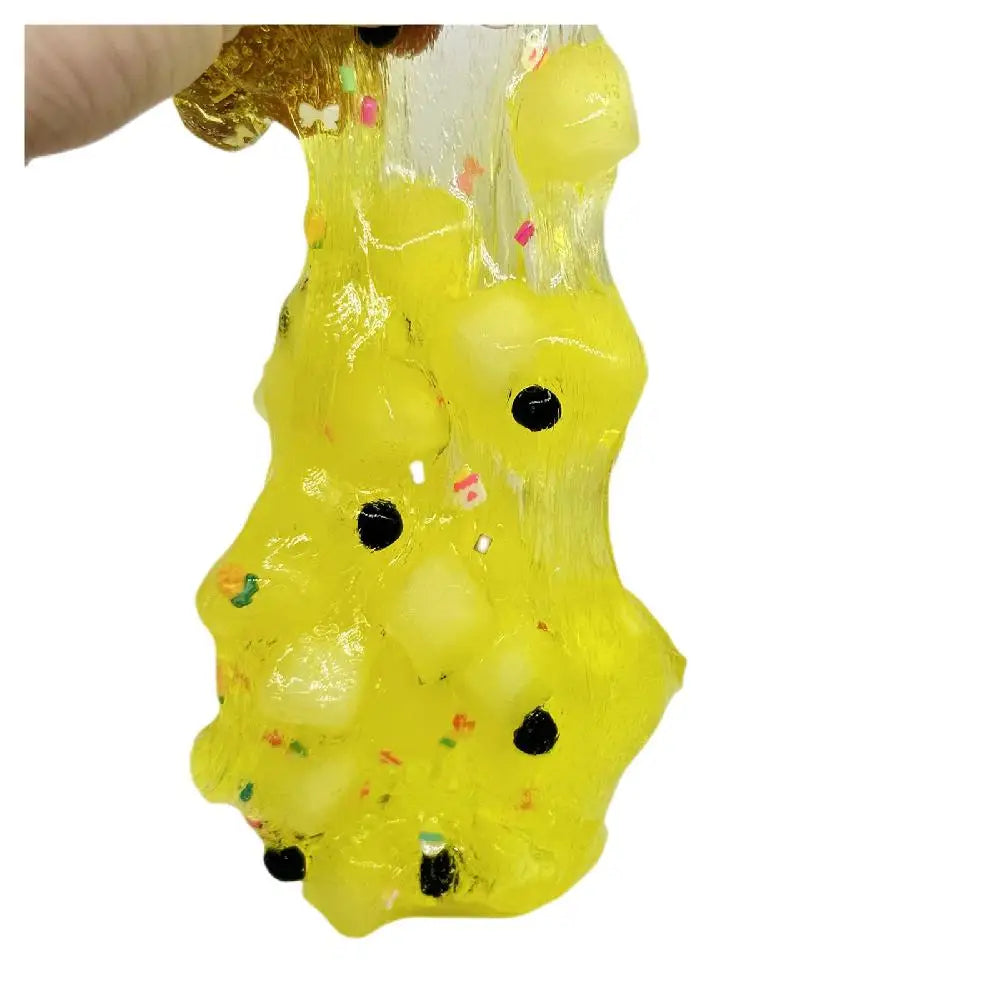Soft 300ml/70ml Slime Kit Fruit Crunchy Non-Sticky Jelly Cube Slime Glitter Stress Relief Clear Slime Party Favor Gifts