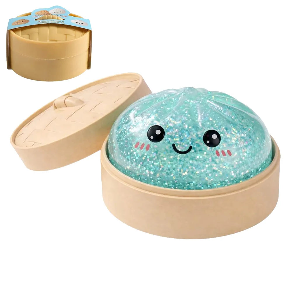 Giant Dumpling Squishy Bun – Glitter Squeeze Toy