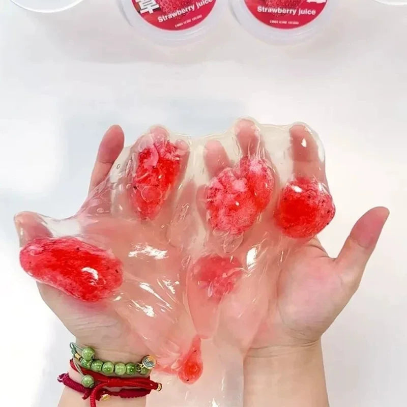 Slime 300ml Fruit Juice Scented Clear Water Slime Crystal Mud Jelly Decompression Kneading Soft Relaxed Pinch Relieve Pressure