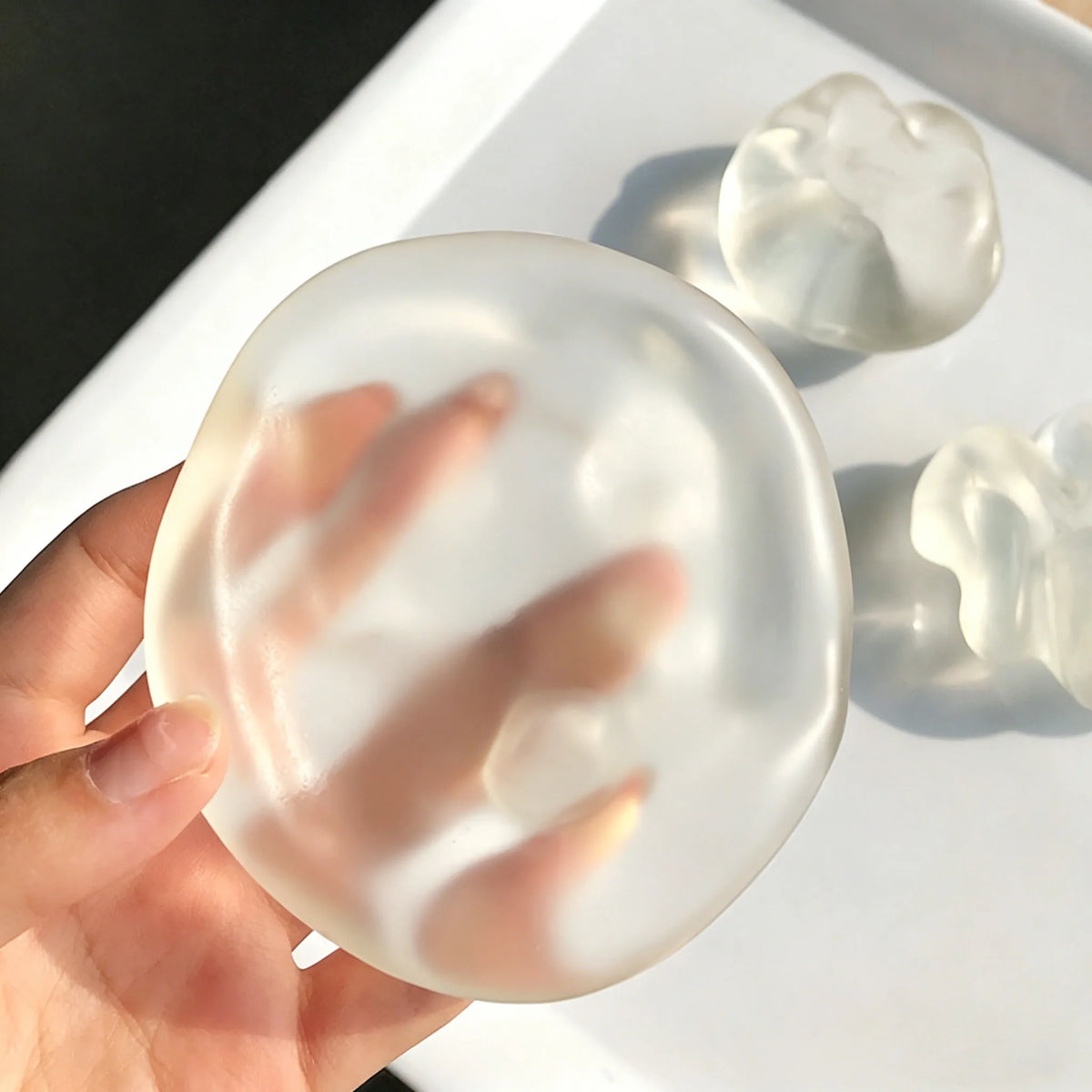 Blue Maltose Squishy Toys Anti Stress Sensory Fidgets Toy Soft Simulated Transparent Blue Maltose Slow-rebound Decompression Toy