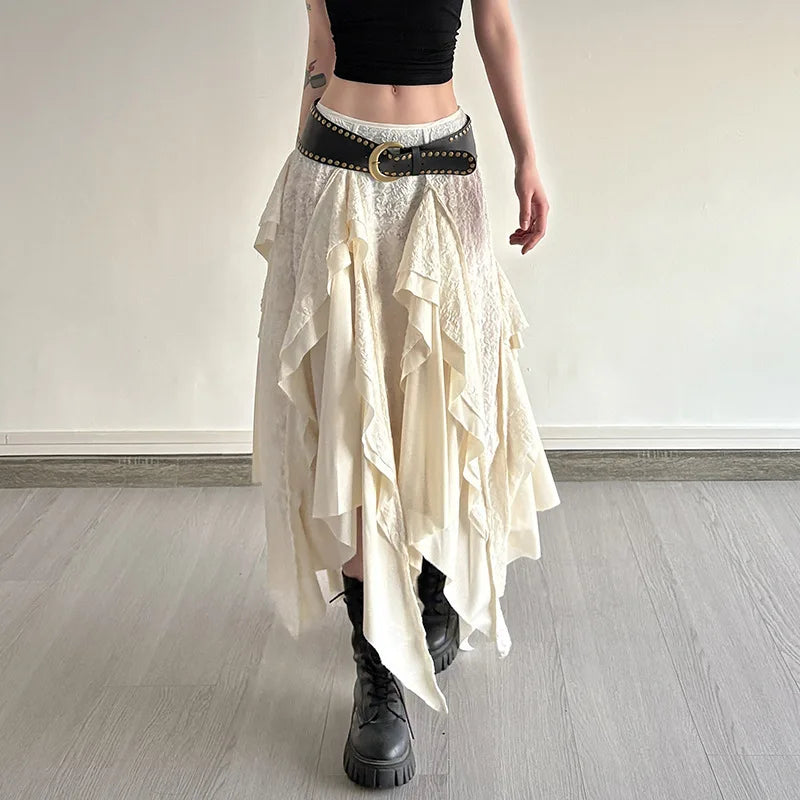 Women Irregular Skirt Doomsday Wasteland Design For Women 2026 Spring Summer Mid Skirts High Street Skirts