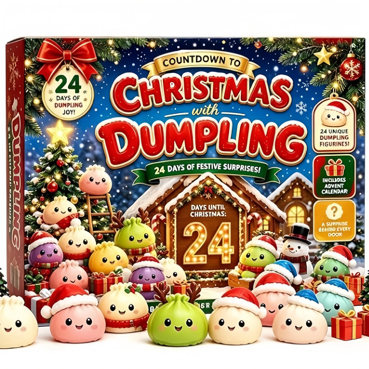 Christmas Dumpling Squishy Advent Calendar – 24 Days