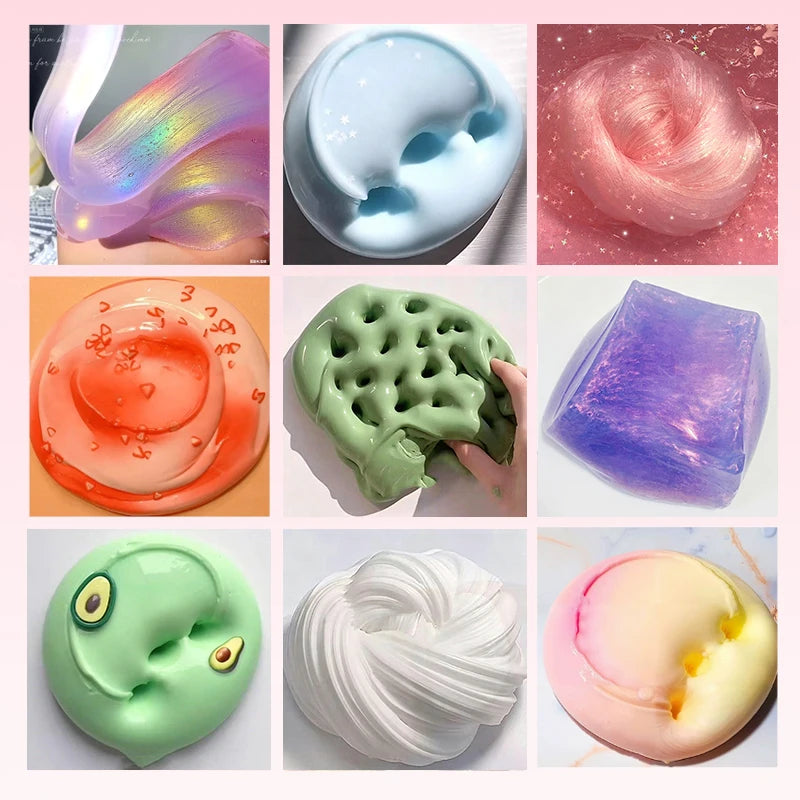 Squishy Slime Soft DIY Crystal Slime Squeeze Toy Stress Relief Slow Rising Sensory Fidget Toys Relaxing Slime Gifts 슬라임