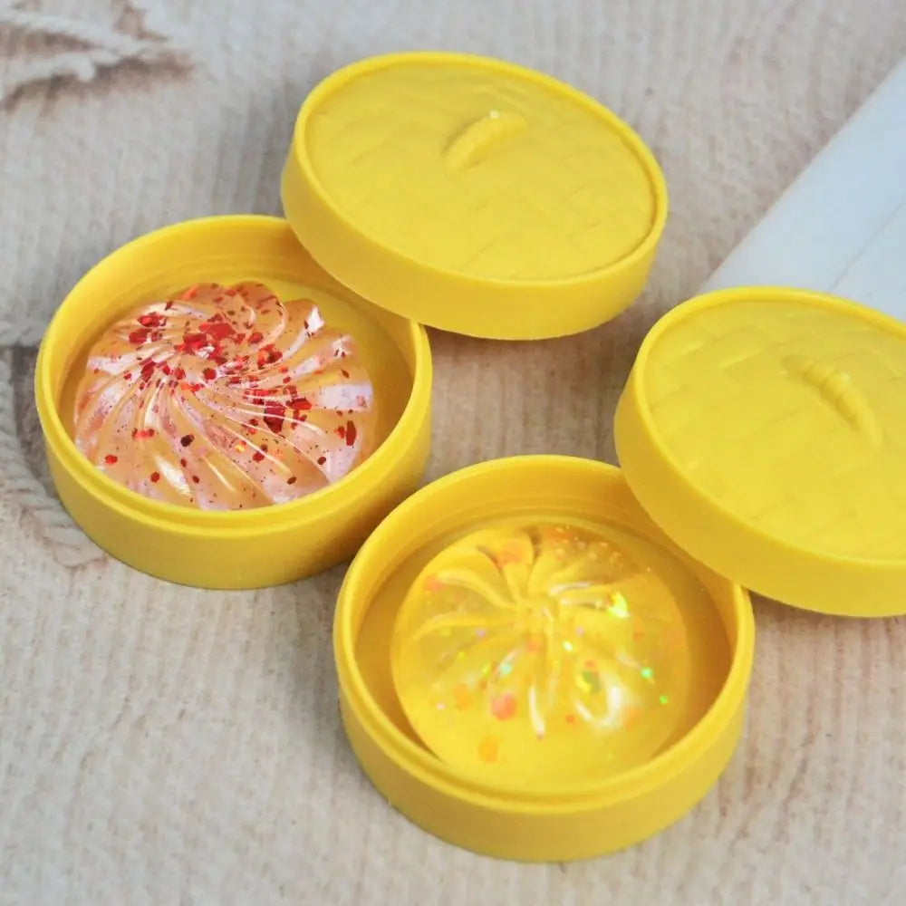 Soft Cute Mini Dumplings Squishy Food Shape With Steamer Squishy Crystal Bun Pinch Squeezable Fidget Sensory Children Gift