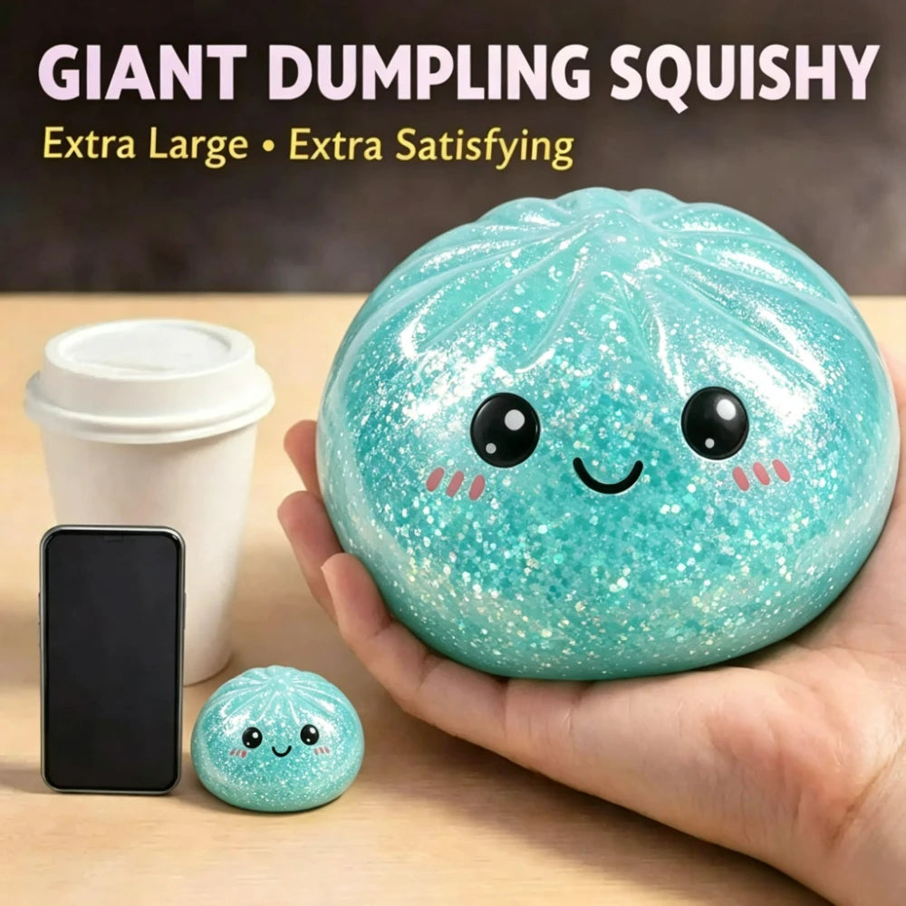 Giant Dumpling Squishy Bun – Glitter Squeeze Toy