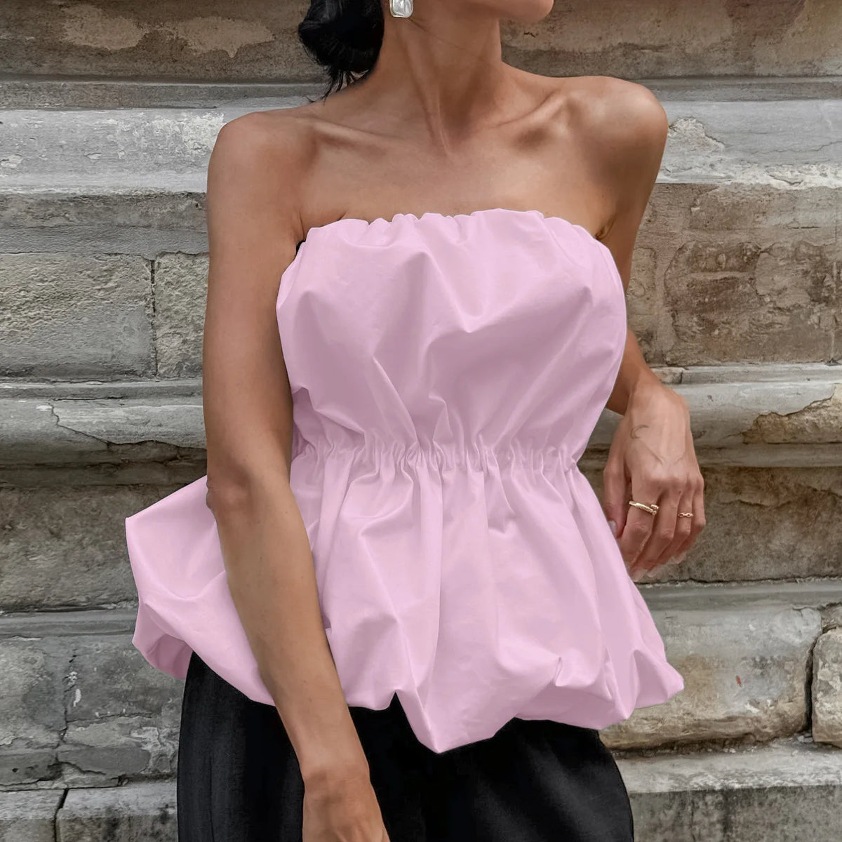 Women Blouses 2026 Spring Summer Sleeveless Strapless Woman Blouse Shirt Office Elegant Work Shirt Top Blusas Mujer De Moda