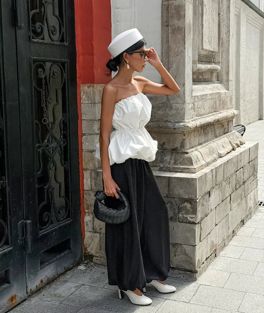 Women Blouses 2026 Spring Summer Sleeveless Strapless Woman Blouse Shirt Office Elegant Work Shirt Top Blusas Mujer De Moda