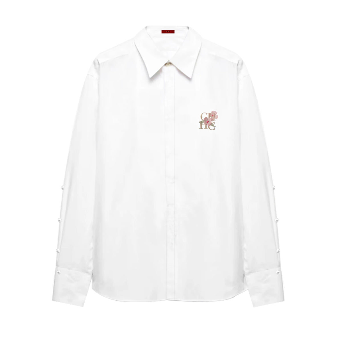 Women Blouse Casual Long Sleeve Shirts Embroidered Flowers Elegant Lapel Loose Shirt Single Breasted Solid Office Female Shirts