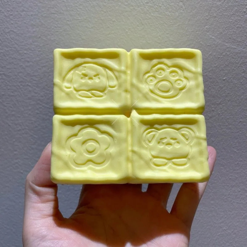 Squishy Strawberry Chocolate Milk Cube Cake Bread Squeeze Toy Soft Stress Relief Slow Rising Sensory Fidget Toys for Kids Adults