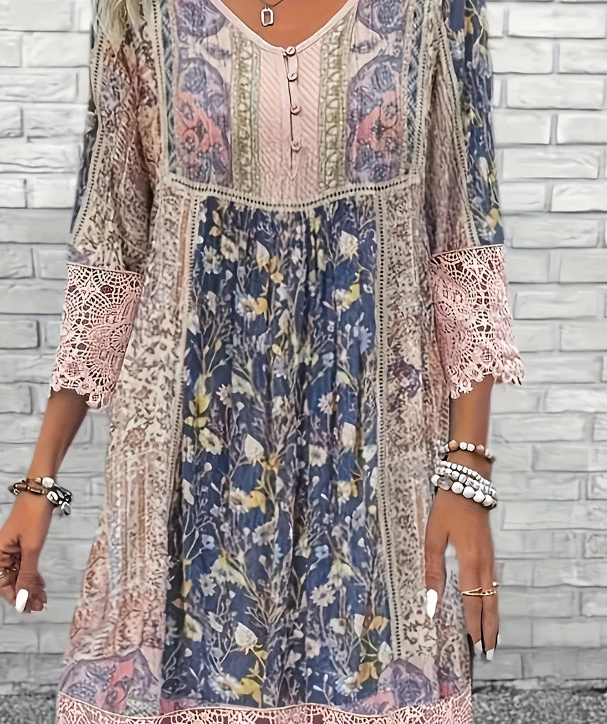 Fashion Elegant Women Dress Loose Casual Dress Women Printed Dress New Temperament