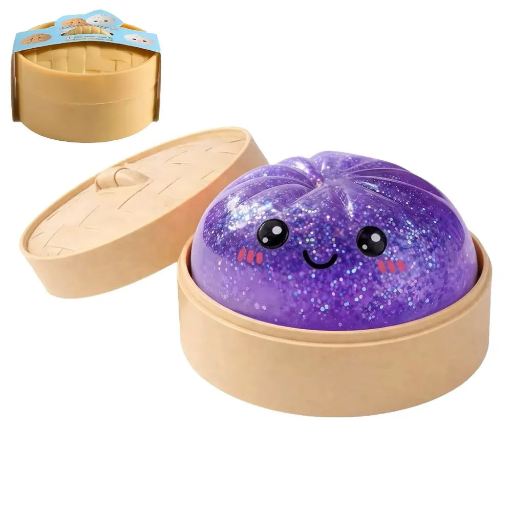Giant Dumpling Squishy Bun – Glitter Squeeze Toy