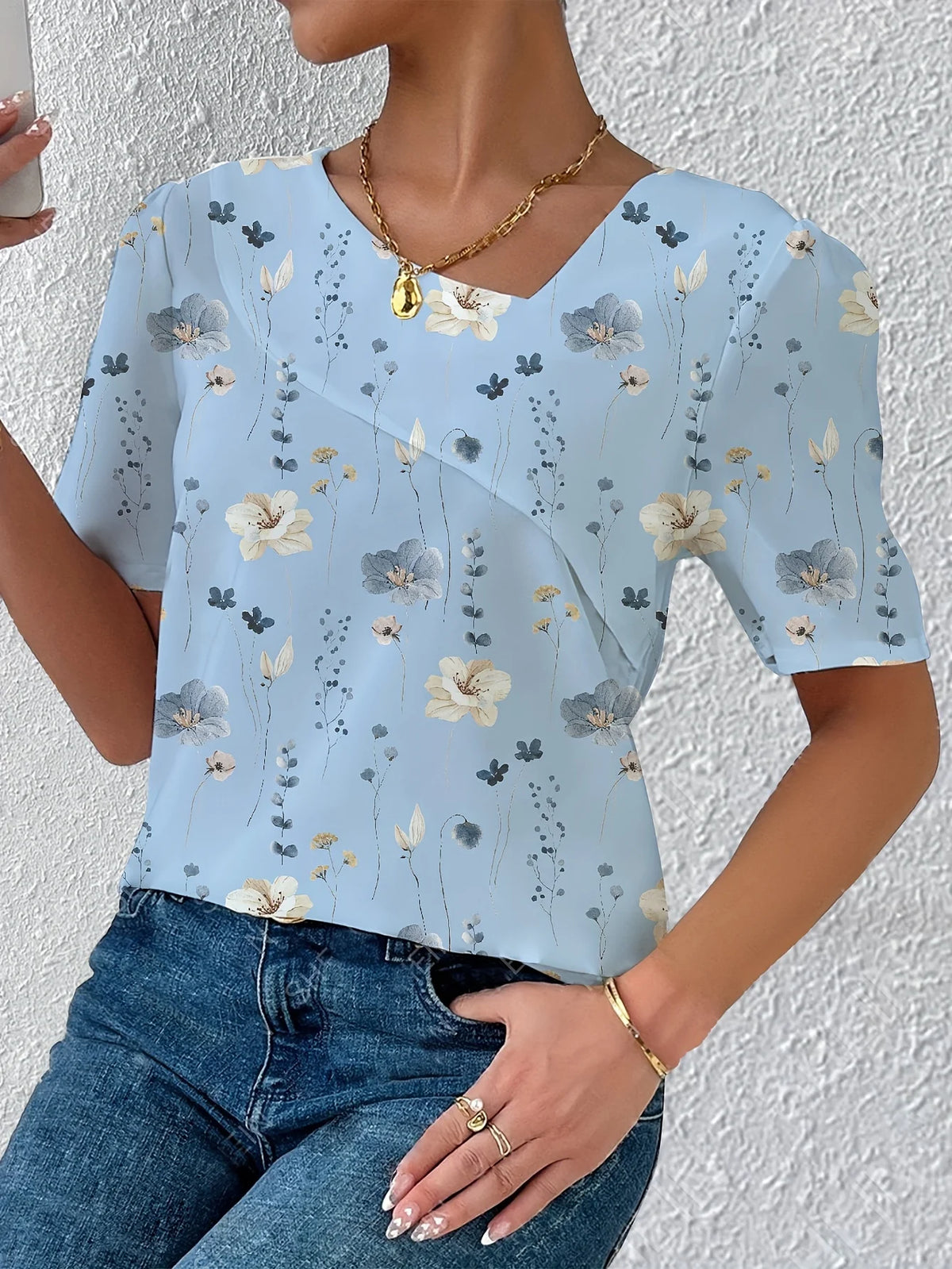 Elegant Loose Blouse Woman Fashion Temperament Long Sleeve Woman Shirt Printed Casual Woman Shirt Holiday Top