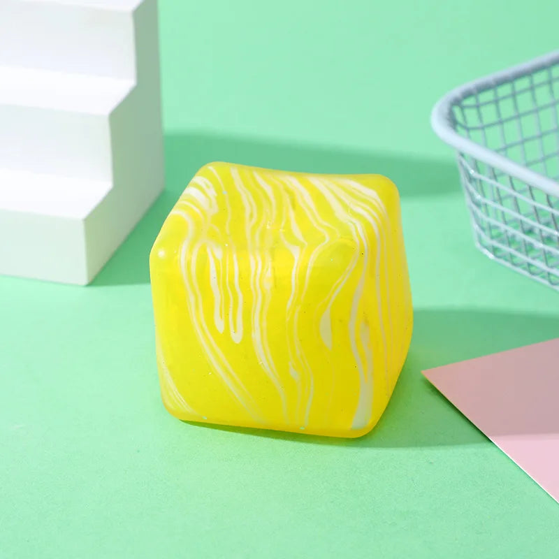 Stress Cube Swirl Sensory Fidget Toys for Anxiety Stress Relief, Slow Rising Squeeze Toys Ice Cube Stress Balls for Adults Kids