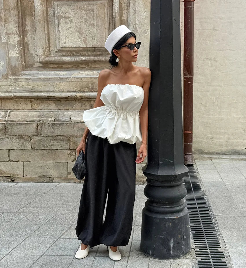 Women Blouses 2026 Spring Summer Sleeveless Strapless Woman Blouse Shirt Office Elegant Work Shirt Top Blusas Mujer De Moda