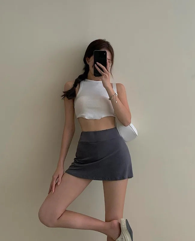 Tennis Skirt Women High Waist Sexy Girl Tight Bag Hip Short Skirt Summer Sports Culottes Split A-Line Mini Skirt Y2K