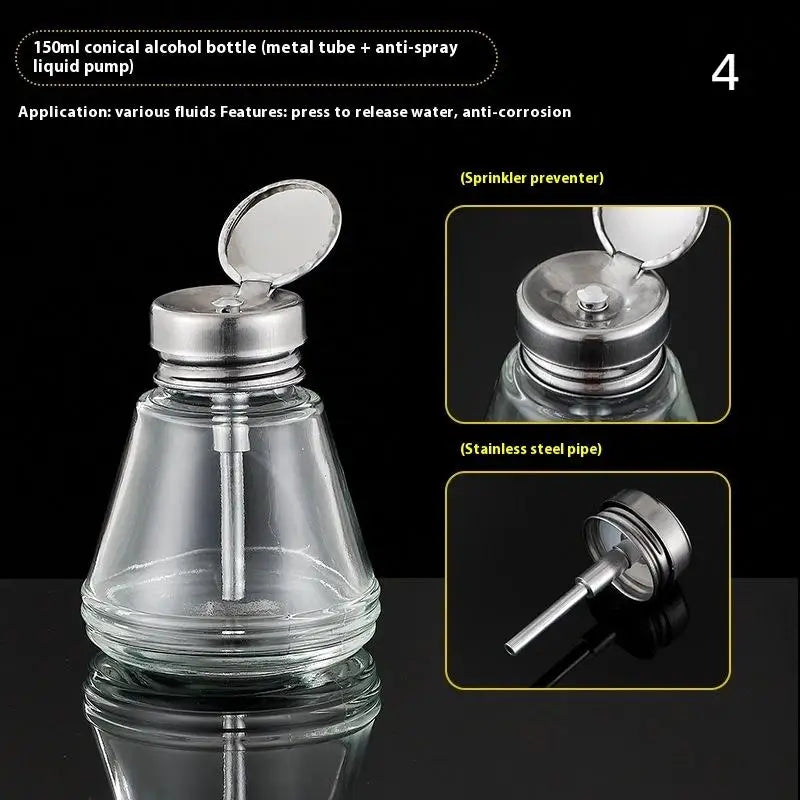 Nail Storage Refillable Glass Bottles Empty Liquid Press Pump Dispenser Nail Art Polish Remover Cleaner Makeup Manicure Tools