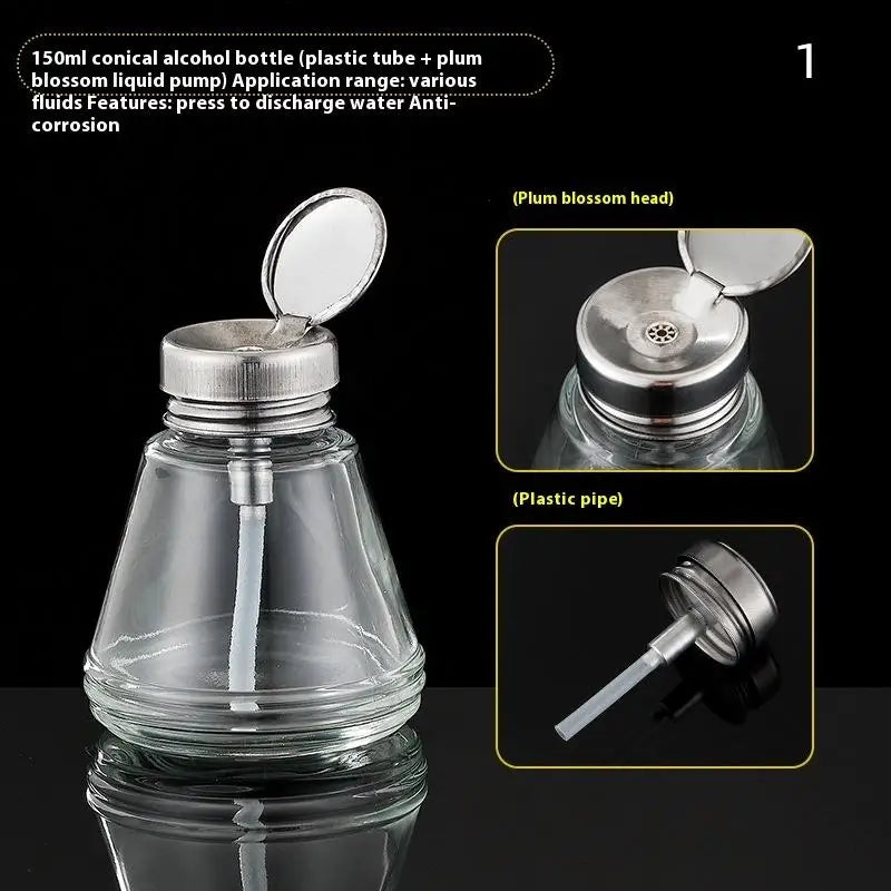 Nail Storage Refillable Glass Bottles Empty Liquid Press Pump Dispenser Nail Art Polish Remover Cleaner Makeup Manicure Tools