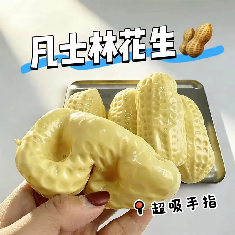 Crunchy Peanut Stress Ball Food-Shaped Squeeze Ball Squishy Toys ASMR Sensory Anti Stress Fidget Toys for Adults Christmas Gift
