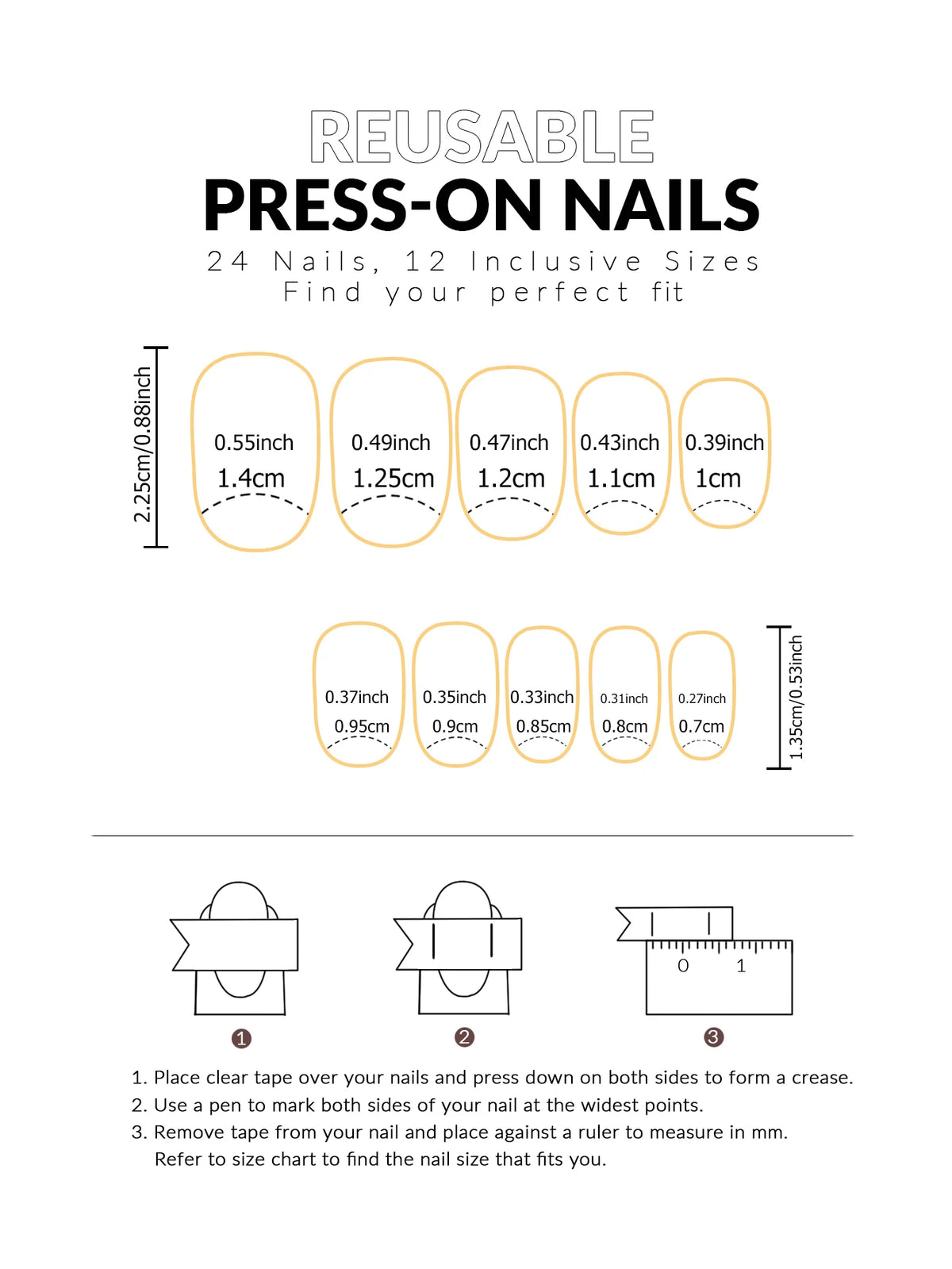 ARTAUG 24PCS Press On Nails Medium White Square Press On Nails Sweet Press On Nails Korean Press On Nails