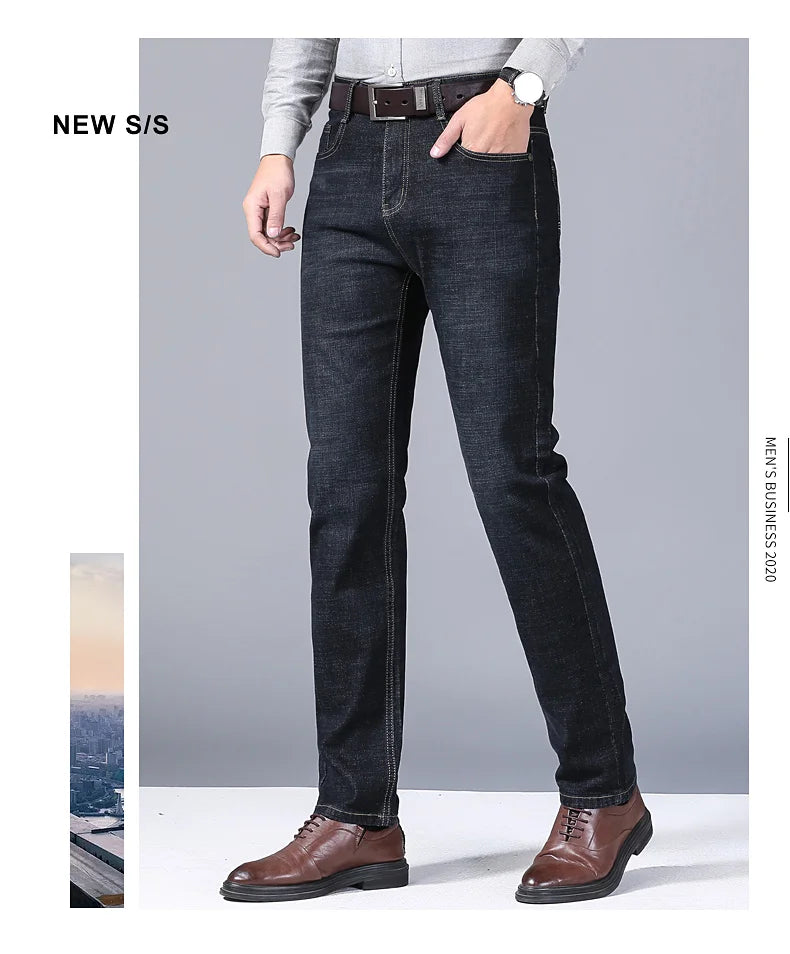 New Men Classic Jeans Jean Homme Pantalones Hombre Men Mannen Soft Black Biker Masculino Denim Overalls Mens Pants Size 32-38