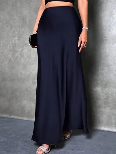 Satin Skirt Woman High Waist Elegant Long Skirts For Women Fashion Summer Midi Office Lady Pencil Cocktail Party Wedding Skirt