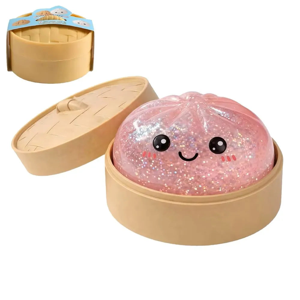 Giant Dumpling Squishy Bun – Glitter Squeeze Toy