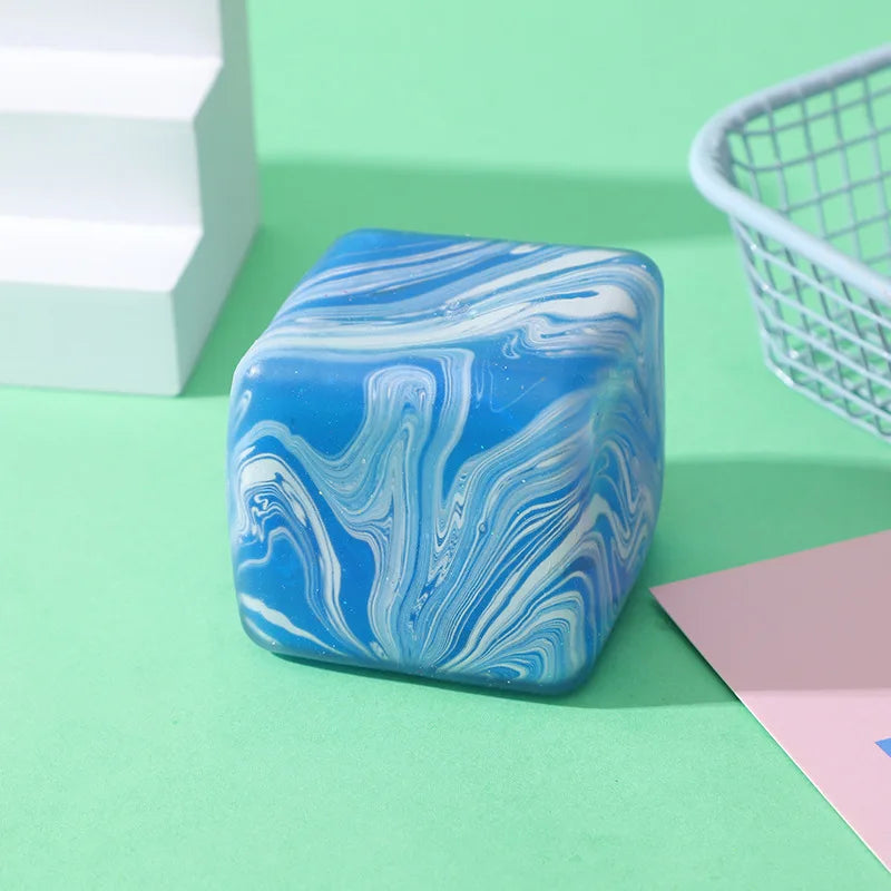 Stress Cube Swirl Sensory Fidget Toys for Anxiety Stress Relief, Slow Rising Squeeze Toys Ice Cube Stress Balls for Adults Kids