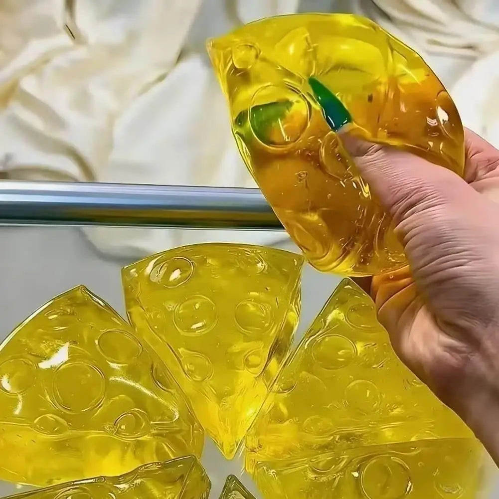 Squishy Toys-Honey Square Super Soft Mochi Cheese Squeeze Toy Funny Cheese Anti-stress Sensory Fidgets Toys for Adults Kid Gifts