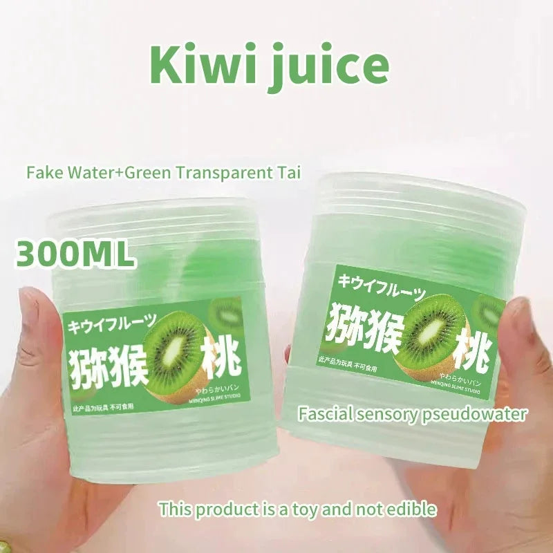 Slime 300ml Fruit Juice Scented Clear Water Slime Crystal Mud Jelly Decompression Kneading Soft Relaxed Pinch Relieve Pressure