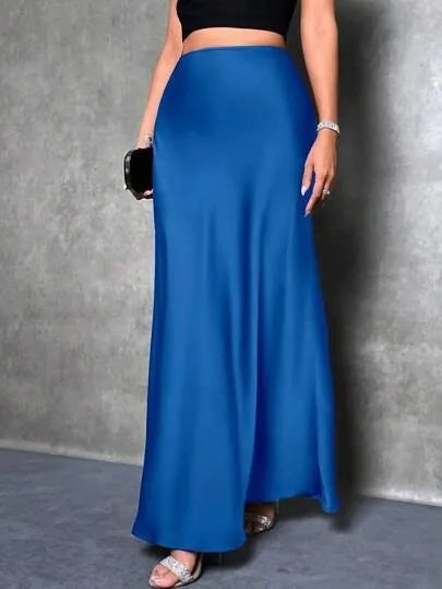 Satin Skirt Woman High Waist Elegant Long Skirts For Women Fashion Summer Midi Office Lady Pencil Cocktail Party Wedding Skirt