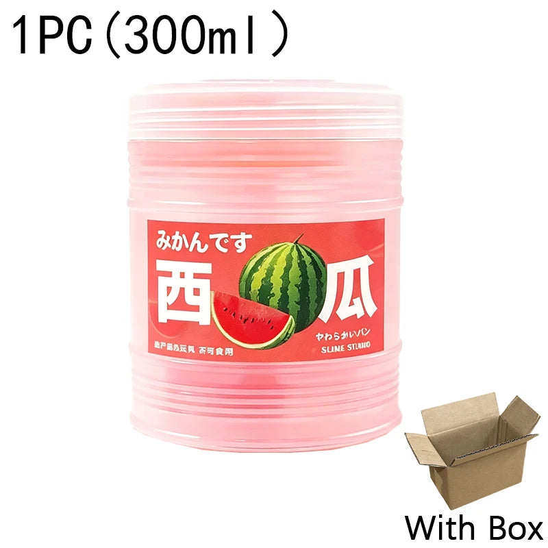 Slime 300ml Fruit Juice Scented Clear Water Slime Crystal Mud Jelly Decompression Kneading Soft Relaxed Pinch Relieve Pressure