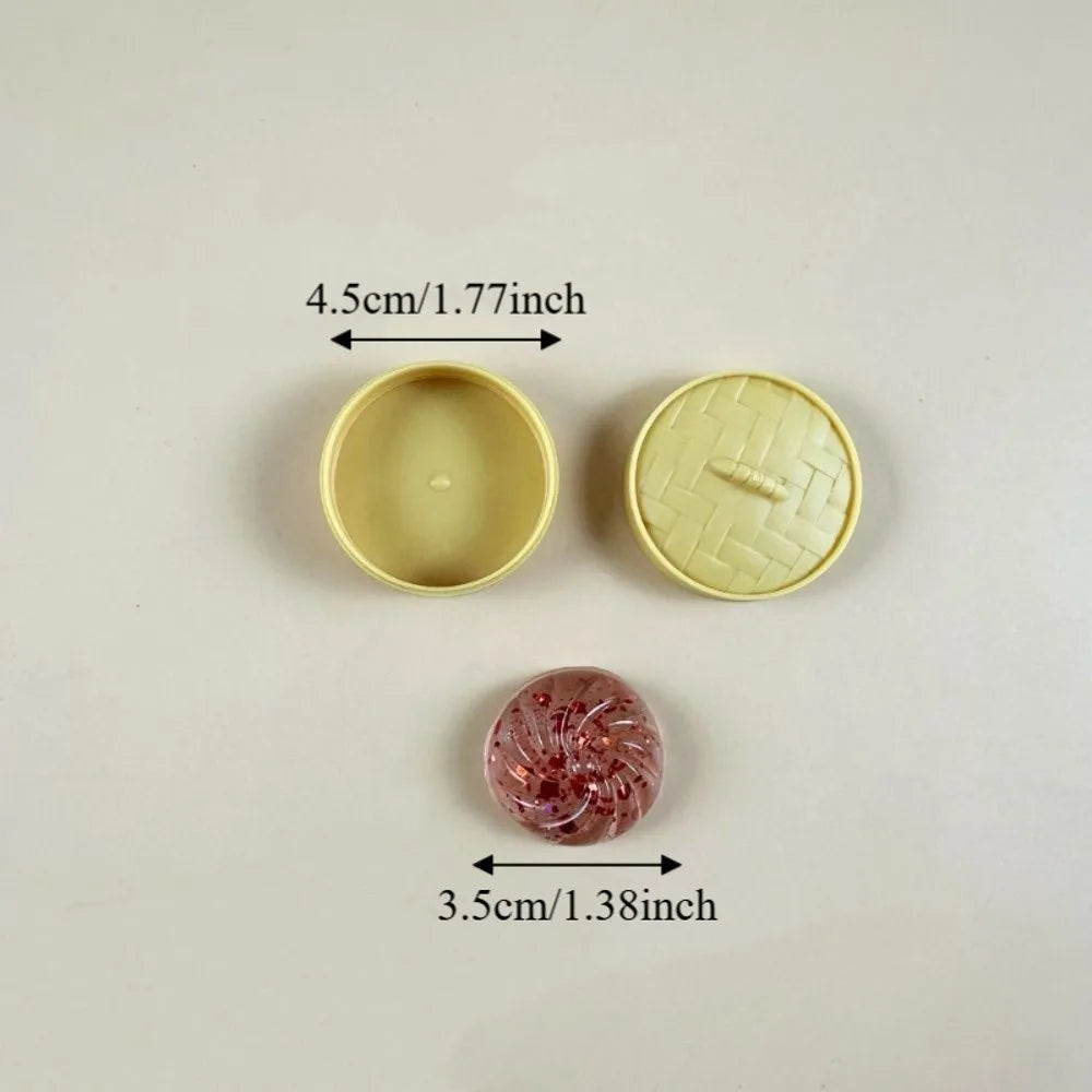Soft Cute Mini Dumplings Squishy Food Shape With Steamer Squishy Crystal Bun Pinch Squeezable Fidget Sensory Children Gift