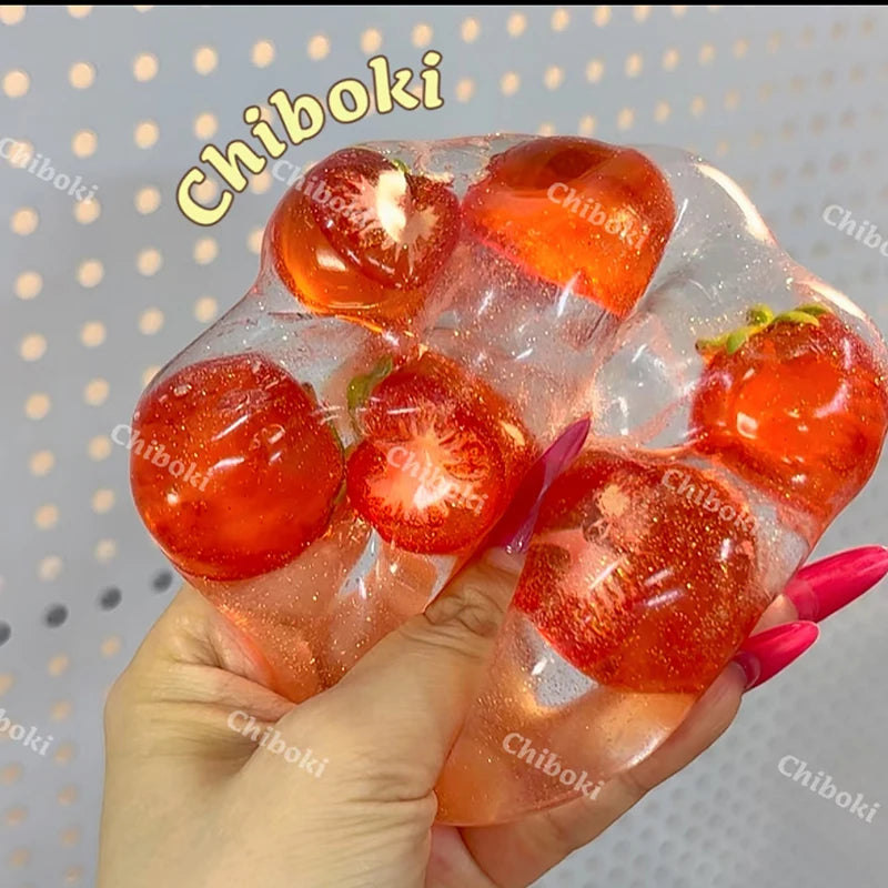 Original Chiboko Fruit Series Micro-Plastic Non-Rebound Vaseline Squishy Toys Anti-Anxiety Stress Relief Squeeze Fidget Toys